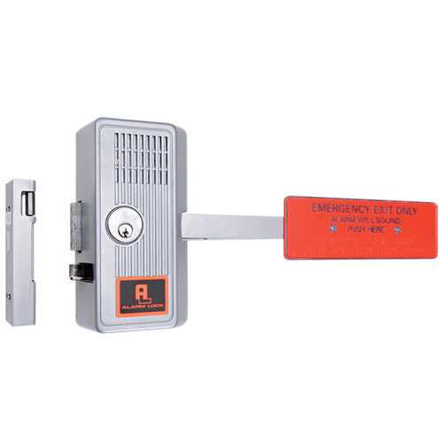 Sirenlock Panic Exit Alarm, Paddle, Weatherproof, 2-Minute Alarm Cutoff or Manual Reset, Aluminum