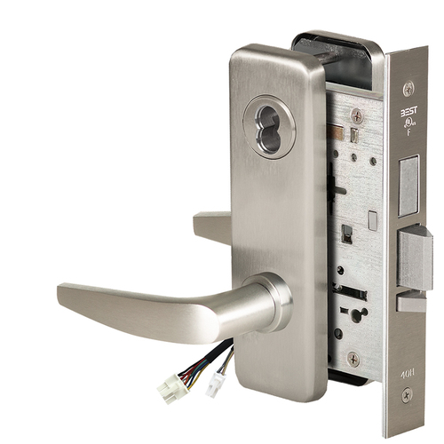 Electric Mortise Lock Satin Nickel Plated Clear Coated