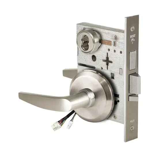 Electric Mortise Lock Satin Nickel Plated Clear Coated