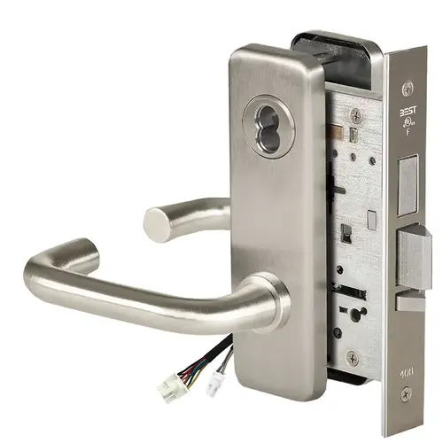 Electric Mortise Lock Satin Nickel Plated Clear Coated