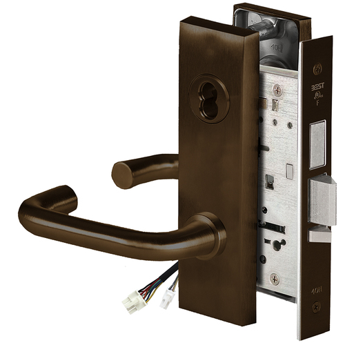 Electric Mortise Lock Satin Bronze Blackened Satin Relieved Clear Coated