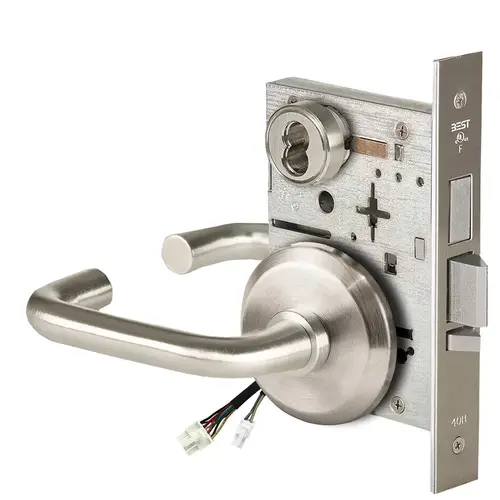 Electric Mortise Lock Satin Nickel Plated Clear Coated