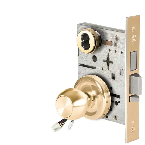 Electric Mortise Lock Bright Brass