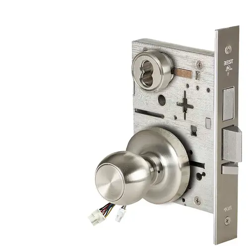 Electric Mortise Lock Satin Nickel Plated Clear Coated