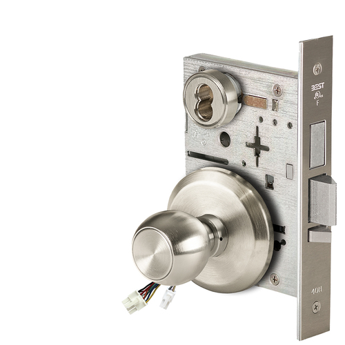 Electric Mortise Lock Satin Nickel Plated Clear Coated