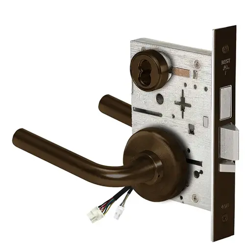 Electric Mortise Lock Satin Bronze Blackened Satin Relieved Clear Coated