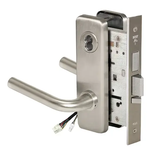 Electric Mortise Lock Satin Nickel Plated Clear Coated