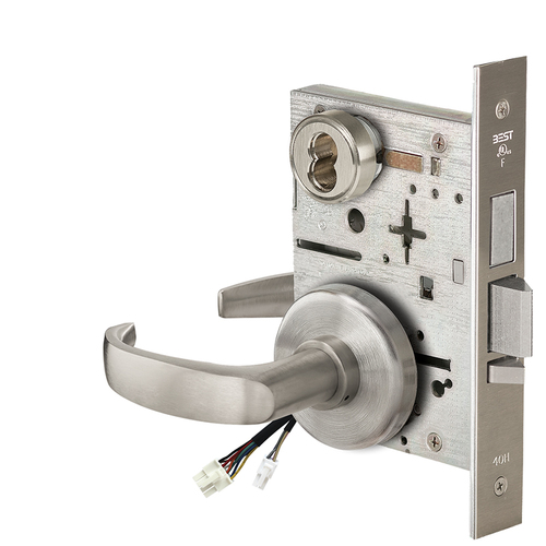 Electric Mortise Lock Satin Nickel Plated Clear Coated