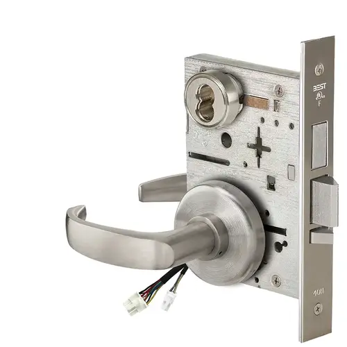 Electric Mortise Lock Satin Nickel Plated Clear Coated