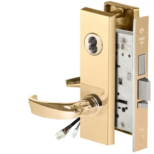 Electric Mortise Lock Bright Brass