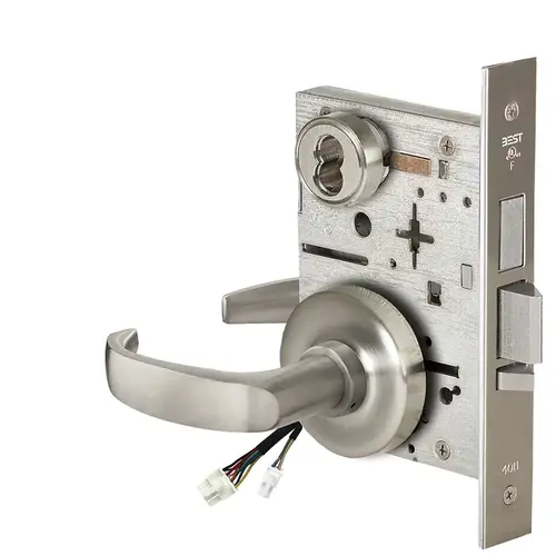 Electric Mortise Lock Satin Nickel Plated Clear Coated