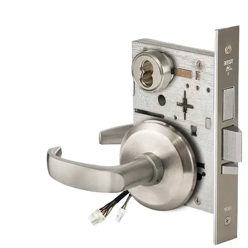 Electric Mortise Lock Satin Nickel Plated Clear Coated