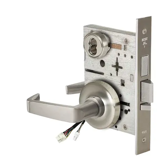 Electric Mortise Lock Satin Nickel Plated Clear Coated