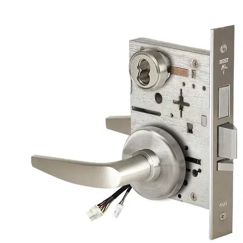 Electric Mortise Lock Satin Nickel Plated Clear Coated