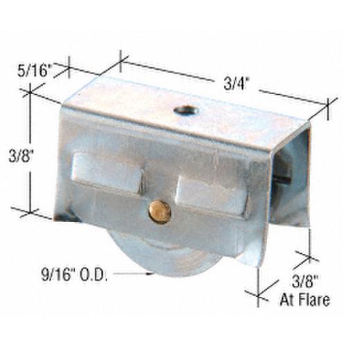 9/16" Steel Sliding Window Roller with 3/8" Wide Housing