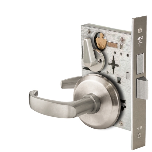 Mortise Lock Satin Nickel Plated Clear Coated