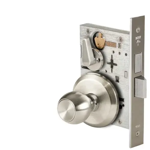 Mortise Lock Satin Nickel Plated Clear Coated