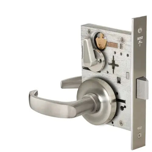 Mortise Lock Satin Nickel Plated Clear Coated