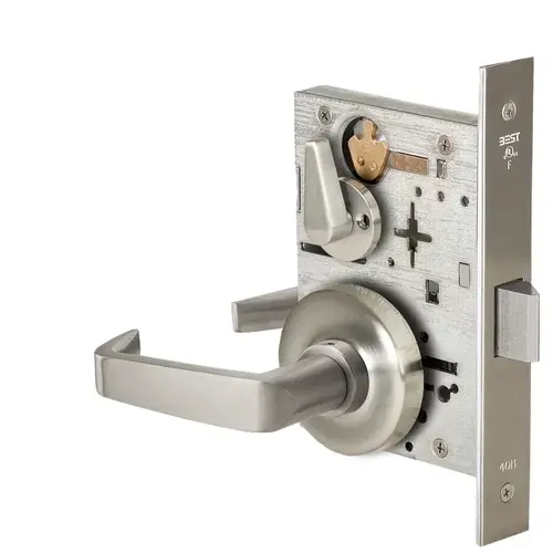 Mortise Lock Satin Nickel Plated Clear Coated