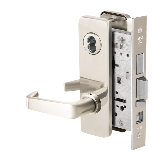 Mortise Lock Bright Nickel Plated Clear Coated