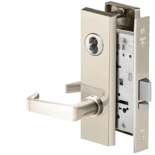 Mortise Lock Bright Nickel Plated Clear Coated