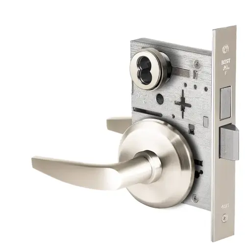 Mortise Lock Bright Nickel Plated Clear Coated