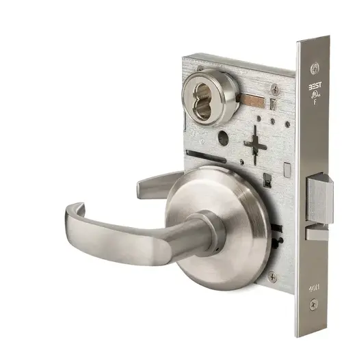 Mortise Lock Satin Nickel Plated Clear Coated