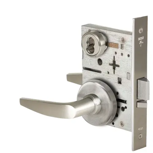 Mortise Lock Satin Nickel Plated Clear Coated