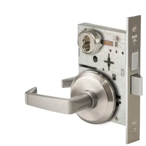 Mortise Lock Satin Nickel Plated Clear Coated