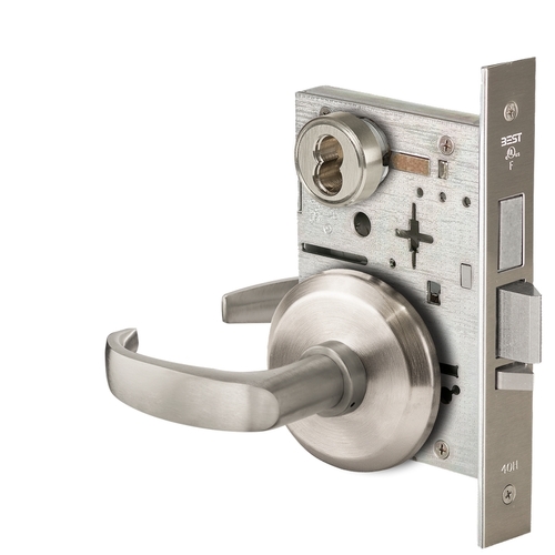 Mortise Lock Satin Nickel Plated Clear Coated