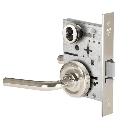 Mortise Lock Bright Nickel Plated Clear Coated