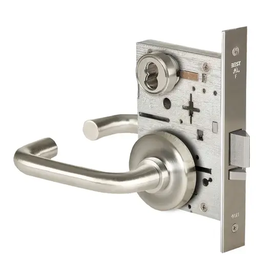 Mortise Lock Satin Nickel Plated Clear Coated