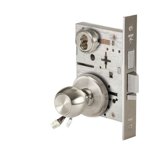 Electric Mortise Lock Satin Nickel Plated Clear Coated