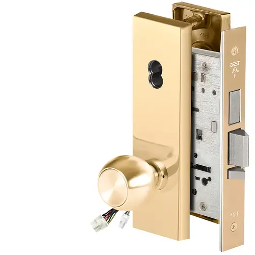 Electric Mortise Lock Bright Brass