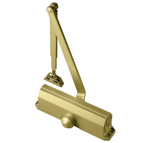 Size 4 Medium Duty Surface Mounted Back Check Door Closer with Sex Nuts Gold Finish Satin Brass Painted