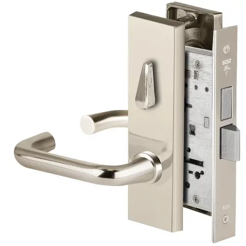 Mortise Lock Bright Nickel Plated Clear Coated