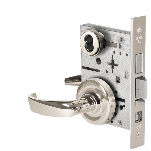 Mortise Lock Bright Nickel Plated Clear Coated