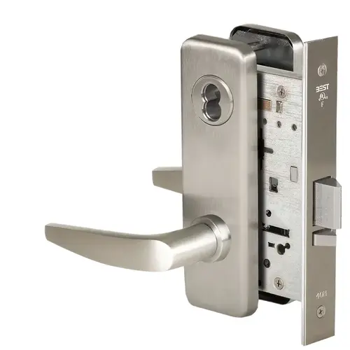 Mortise Lock Satin Nickel Plated Clear Coated