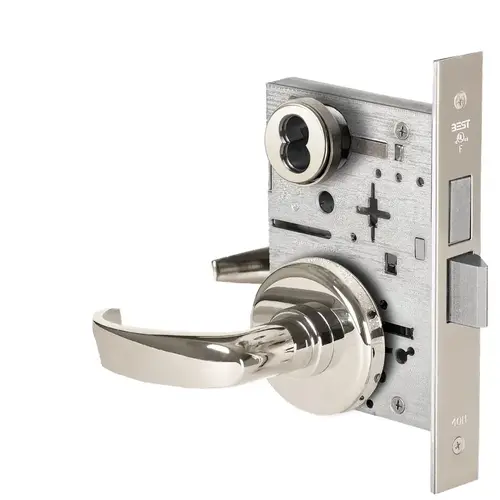 Mortise Lock Bright Nickel Plated Clear Coated