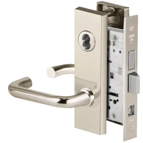 Mortise Lock Bright Nickel Plated Clear Coated