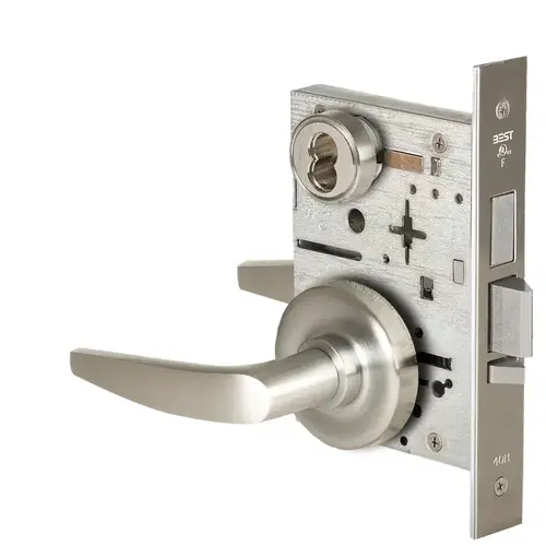 Mortise Lock Satin Nickel Plated Clear Coated