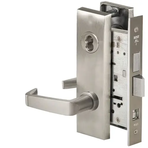 Mortise Lock Satin Nickel Plated Clear Coated