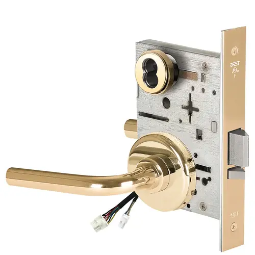 Electric Mortise Lock Bright Brass