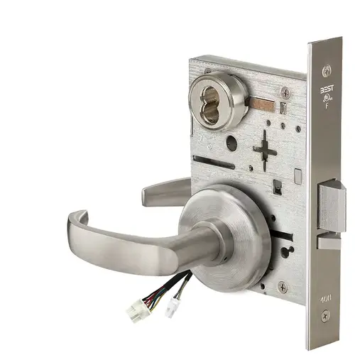 Electric Mortise Lock Satin Nickel Plated Clear Coated