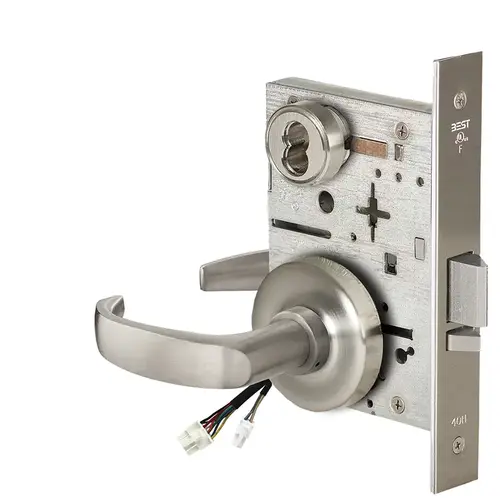 Electric Mortise Lock Satin Nickel Plated Clear Coated