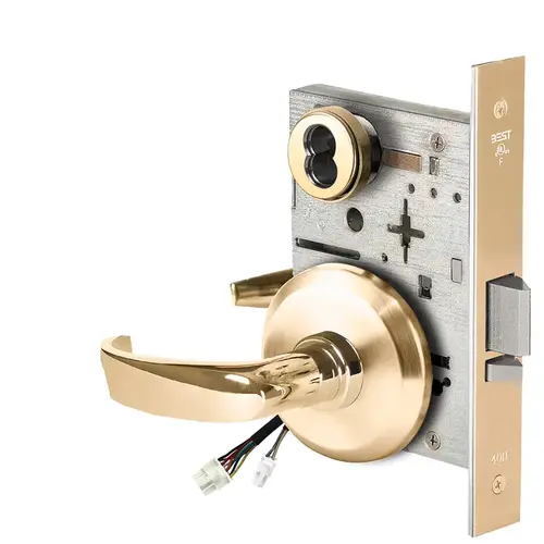 Electric Mortise Lock Bright Brass