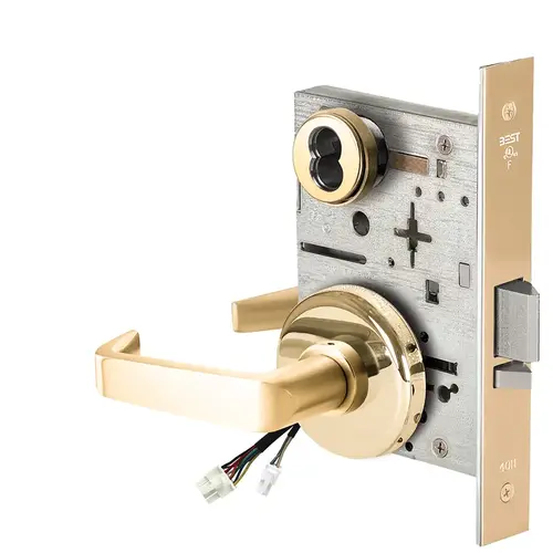 Electric Mortise Lock Bright Brass