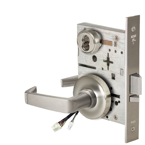 Electric Mortise Lock Satin Nickel Plated Clear Coated