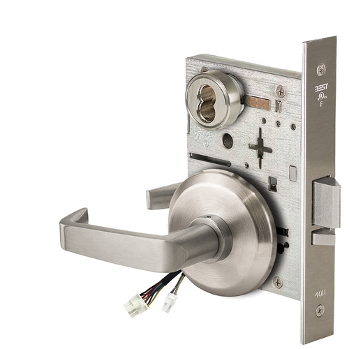 Electric Mortise Lock Satin Nickel Plated Clear Coated