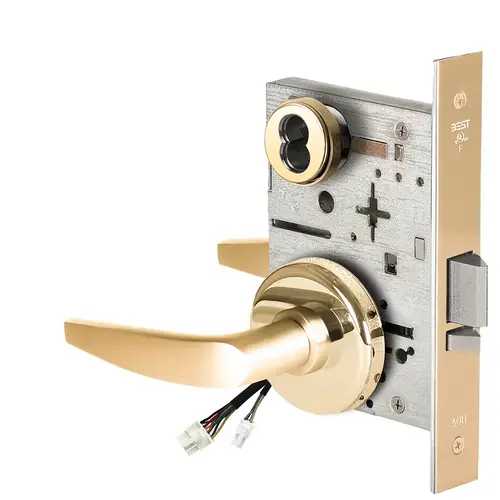 Electric Mortise Lock Bright Brass